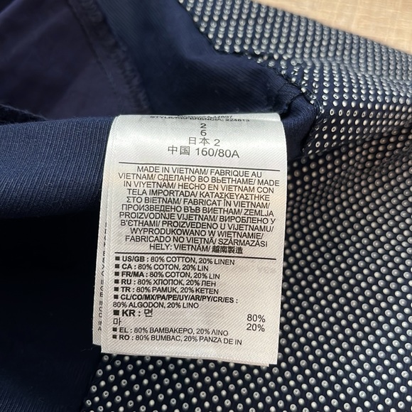 NWT Gap 3/4 sleeve button close top, side zip knee length navy blue and white 2 - Picture 12 of 12